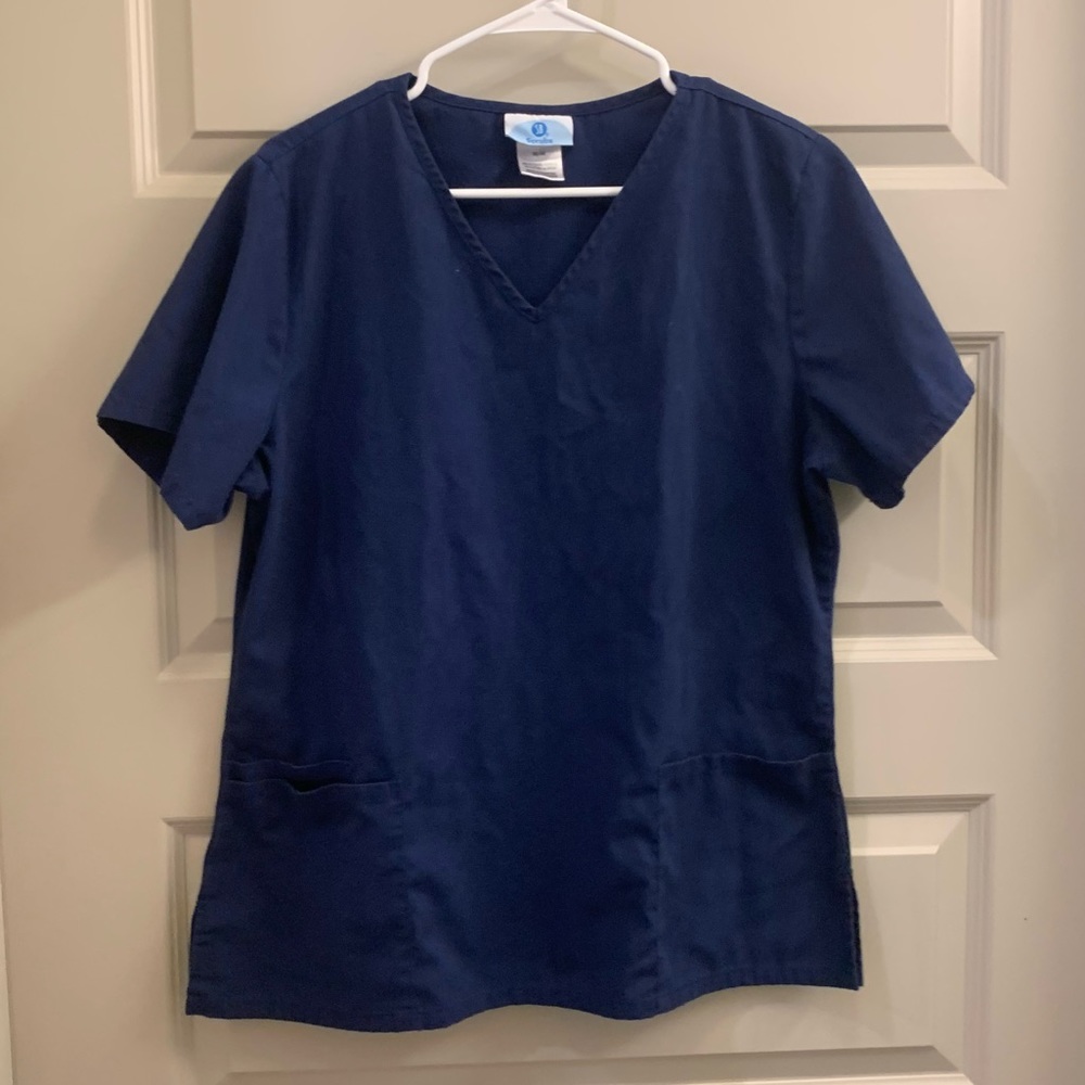 Navy Blue Scrub Top